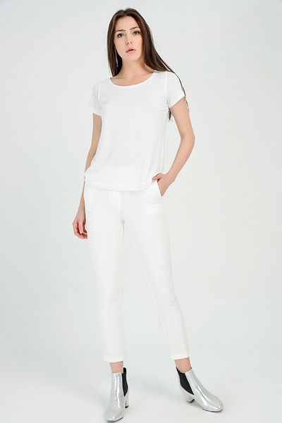 Sense Trousers - Atlas Fabric Trousers on the Ankle| Pnt19003 Ecru