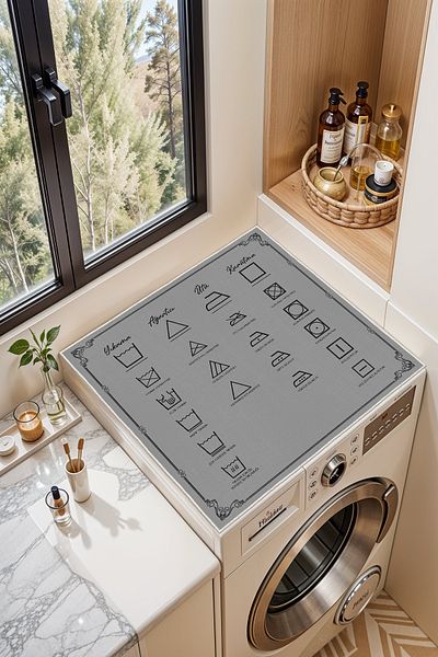 Homefesto Anti-Slip Base Washing Machine Cover Washable Modern Useful Mat Çmş04