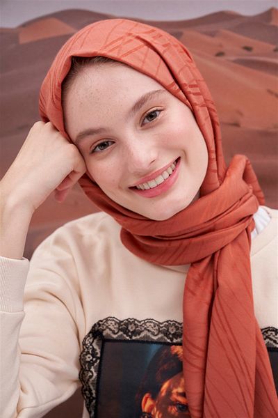 carell Symmetrical Jacquard Italian Silk Shawl Tile