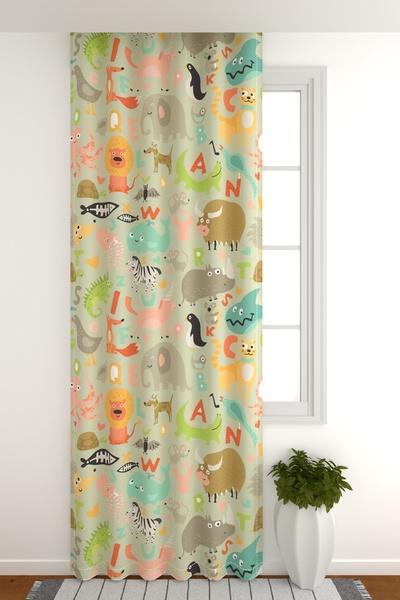 ZÜPER TEKSTİL Güneşlik Perde Çocuk Odası Hayvanlar Desenli Çocuk Odası Odası ...