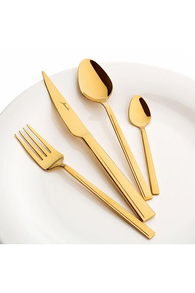 Jumbo Athena Titanium Gold 6-Piece 24-Piece Dessert Cutlery Set