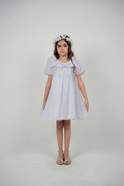 MONİTA Watermelon Sleeve Bow Detailed Girl's Dress