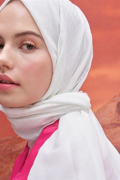 carell Ecru Fasone Modal Jacquard Shawl