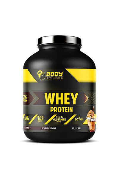 Body Builder 100% Whey Protein, Latte Caramel, 4 LB