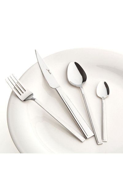 Jumbo Athena 24-Piece Dessert Fork Spoon and Knife Set for 6 People