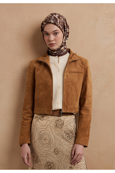 Fresh Βαμβακερό μεταξωτό ύφασμα, φλοράλ σχέδιο Paisley, κόκκινο καφέ