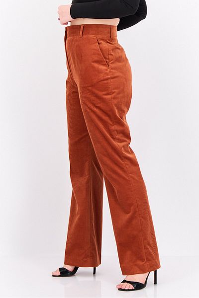 Gant Women Regular Fit Solid Corduroy Pant, Rust