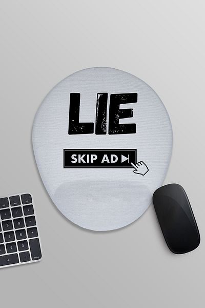 qoeuyl boutique Lie Skip Ad Αστεία διασκεδαστική τυπωμένη οβάλ επιφάνεια ποντικιού με υποστήριξη καρπού