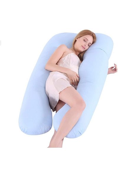 Yelajoy U Shaped Full Body Pillow,for Maternity Support Sleeping Pillow with Zipper Removable Cover body