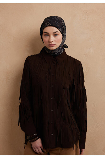 Fresh وشاح إليزا من الحرير القطني - أسود