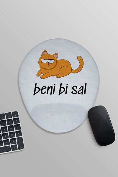 qoeuyl boutique Leave Me Alone Αστεία διασκεδαστική τυπωμένη οβάλ επιφάνεια ποντικιού με υποστήριξη καρπού