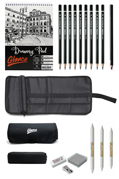 arttone كراسة الرسم A5 120 Gr 50 Yp Lyra قلم رصاص متدرج مجموعة رسم رسم مع حقي...