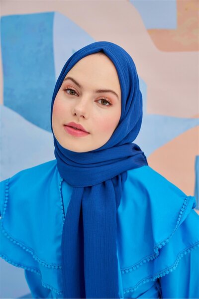 carell Indigo Lien Knitted Shawl