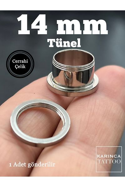 Karınca Piercing 14 mm Tunnel Piercing 100% 316L Surgical Steel