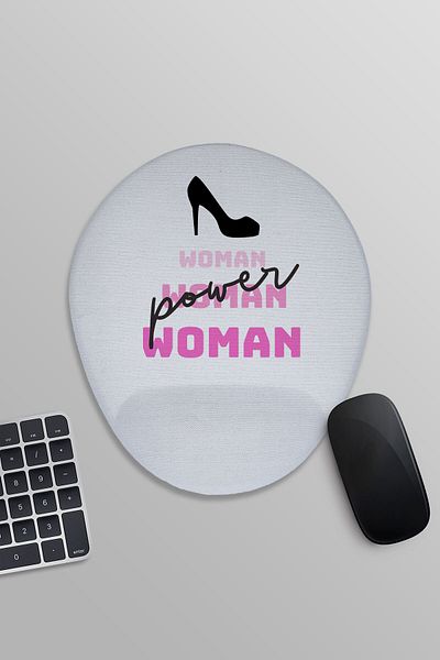 qoeuyl boutique Power Woman Printed Συμβατό Οβάλ Mousepad με υποστήριξη καρπού