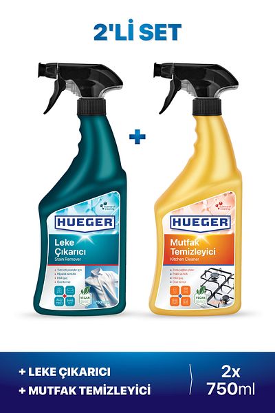 Hueger Set de 2 spray pentru îndepărtarea petelor și de curățat bucătărie 750ml - 750ml