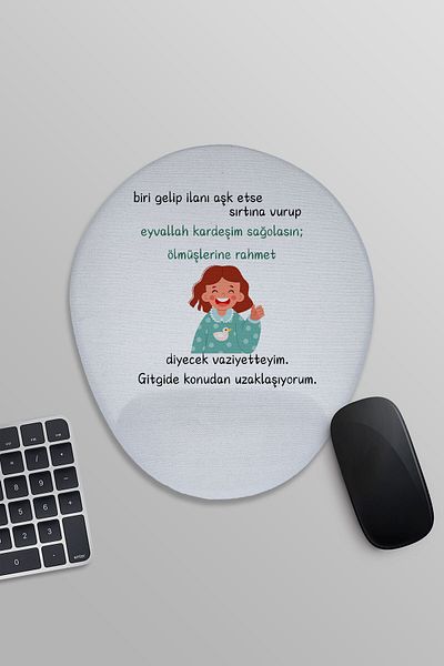 qoeuyl boutique Απομακρύνω το θέμα Αστεία διασκεδαστική τυπωμένη οβάλ επιφάνεια ποντικιού με υποστήριξη καρπού