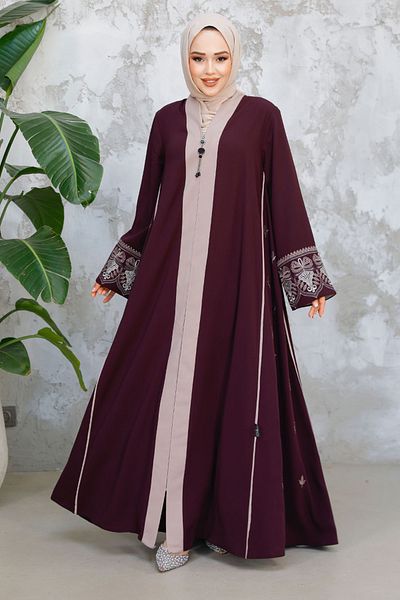 Neva Style عباية حجاب بسحاب 41568MU
