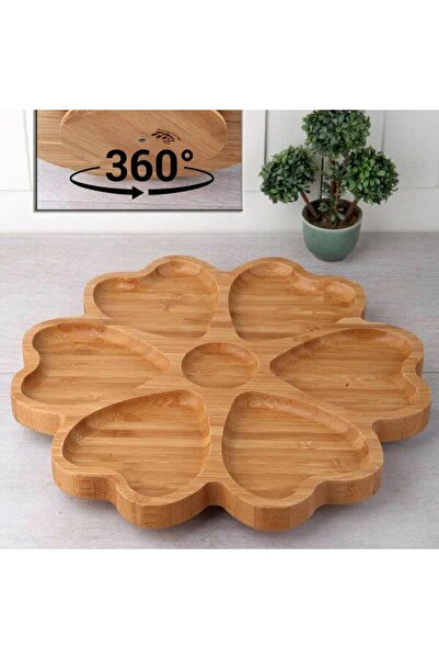 MAVİ TREND Ξύλινη παρουσίαση Μπολ για μπισκότα σε σχήμα μαργαρίτας Δίσκος σερ...