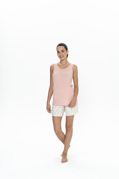 U.S. Polo Assn. Us Polo Women's Viscose Fabric Thick Strap T-Shirt Shorts Set