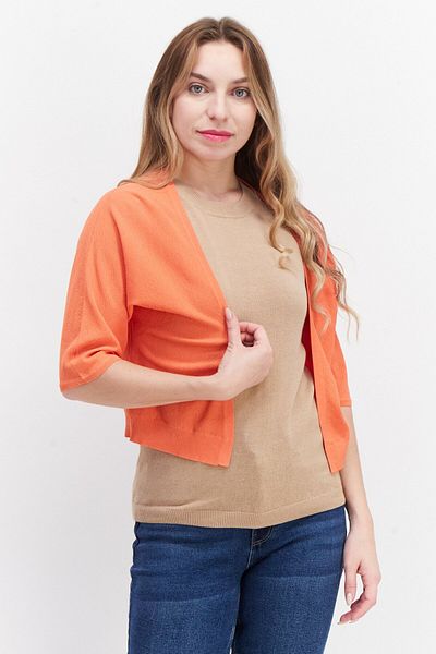 TAIFUN Women Open Front Textured Cardigan, Red