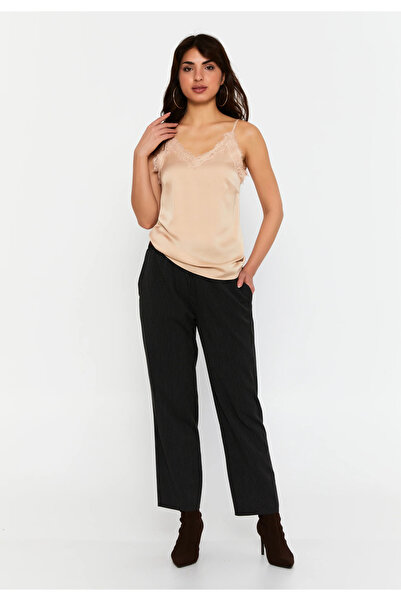 Miarte Neri Kadın Kolsuz Düz Renk Regular Bluz