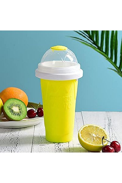 AWH Slushy Maker Cup – Quick Frozen Silicone Cup for Smoothies, Slushies & Ice Cream (Yellow)
