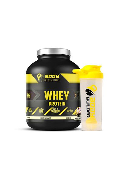 Body Builder Whey Protein, Vanilla Marshmallow, 4 LB + Body Builder SHAKER