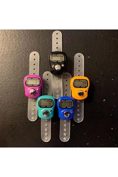 AWH Superstar Finger Counter Clicker, 5-Pack Resettable 5-Digit Digital Tally Counter for Sports.