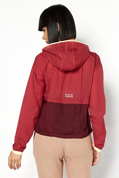 New Balance Women Sportswear Fit Hooded Long Sleeve Training Sweatshirt, Red