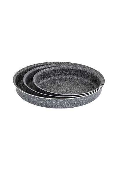 Newflon Granite Raound Oven Tray Set 3 Pcs 22-26-30 Cm