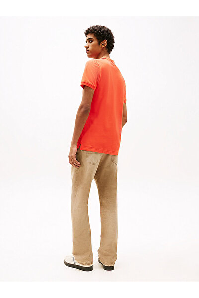 Tommy Hilfiger Tjm Slim Placket Polo Ext Men's Orange T-Shirt Dm0Dm20676Sn6