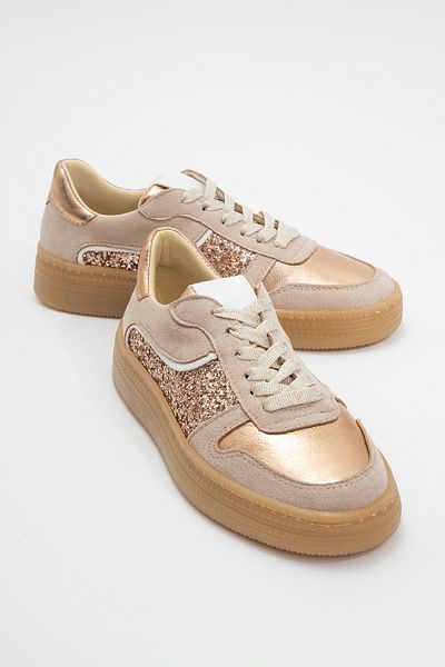 LuviShoes Pantofi sport de damă FELİPE bej din sticlă spartă