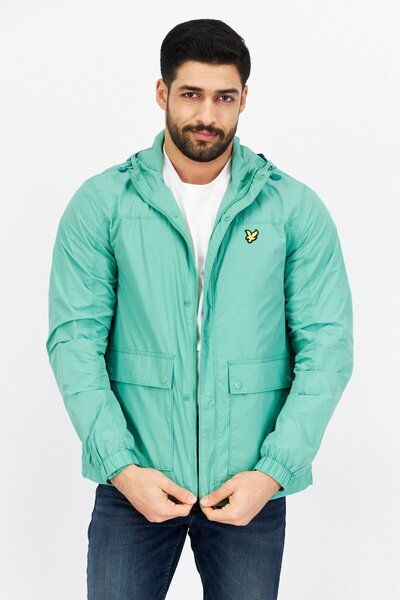 Lyle & Scott Erkek Marka Logolu Kapşonlu Parka Ceket، Yeşil