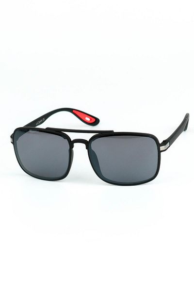 Di Caprio Men's Matte Black Uv400 Protection Rectangular Model Sunglasses