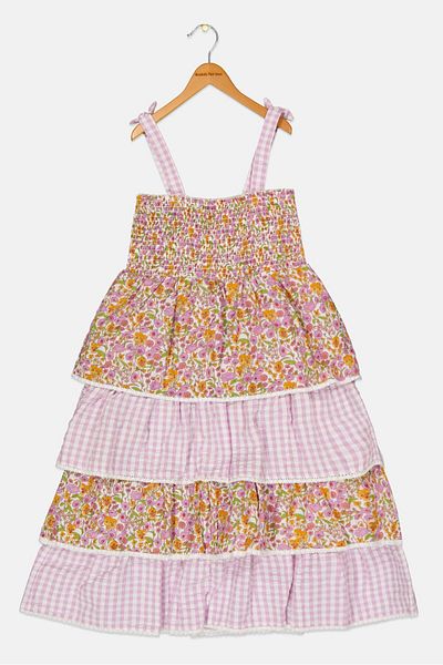 Nicole Miller Kids Girl Floral Layered Dress, Multicolor
