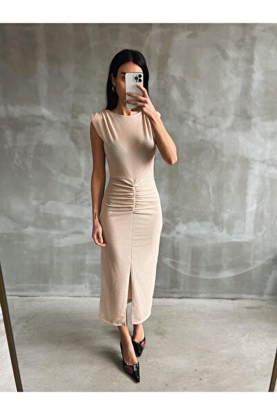 solena sln Women's Padded Glitter Evening Dress