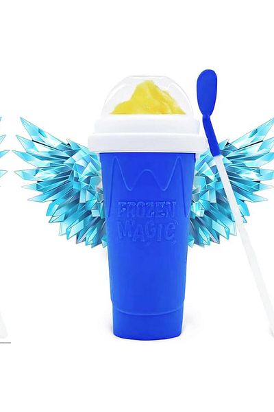 AWH Slushy Cup – Frozen Magic Squeeze Cup for DIY Smoothies, Milkshakes & Summer Drinks (Blue)