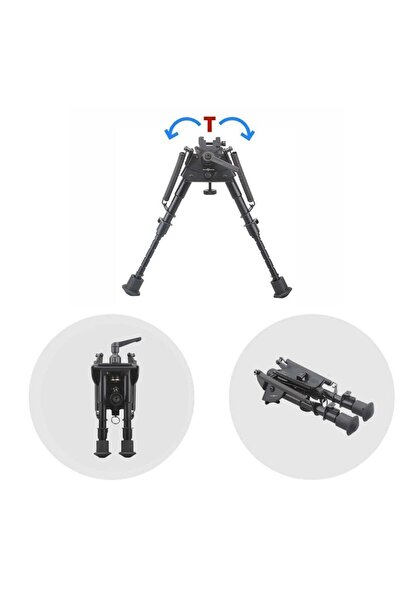 Vector ROKSTAD MOVABLE Harris TYPE BIPOD FOOT 6''SCBPS-04