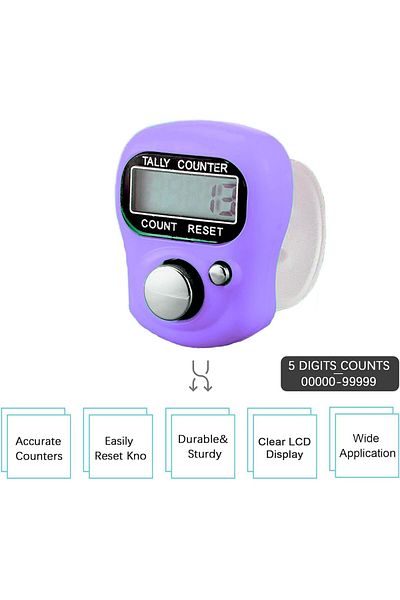 AWH Electronic Finger Counter, Mini LCD Digital Tally Clicker, Resettable 5-Digit Counter, 5Colors