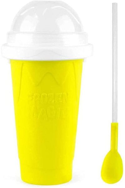 AWH Slushy Maker Cup – Quick Frozen Silicone Cup for Smoothies, Slushies & Ice Cream (Yellow)