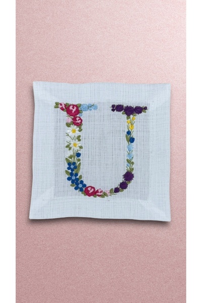 Hubb Interiors Cocktail Napkin with Letter U