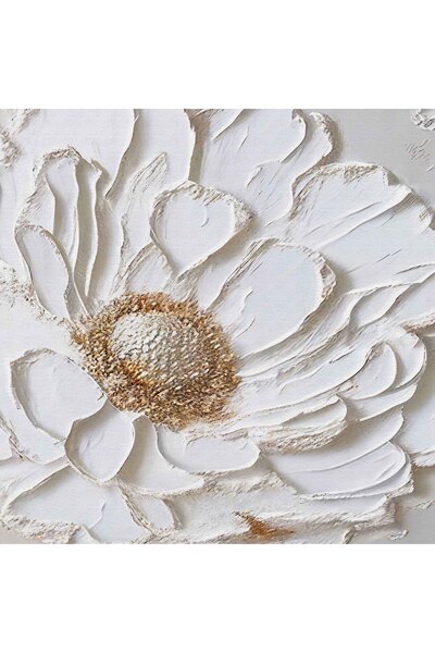 Aden DEKORATİF BEYAZ ÇİÇEKLER KANVAS TABLO