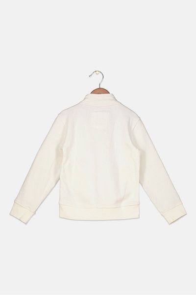 Nautica Kids Boy Mock Neck Long Sleeves Embroidered Sweatshirt, White