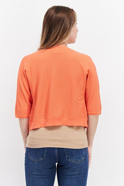 TAIFUN Women Open Front Textured Cardigan, Red