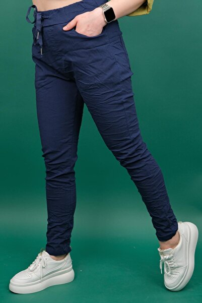 Modalook Likralı Düz Basic Pantolon Lacivert Renk