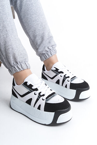 Limeo Leather Laced High Platform Wedge Sole Casual Women's Sneaker Sneakers