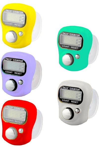 AWH Electronic Finger Counter, Mini LCD Digital Tally Clicker, Resettable 5-Digit Counter, 5Colors