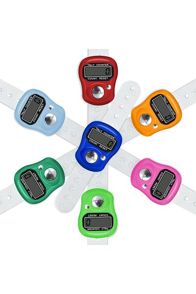 AWH Electronic Finger Counter 7-Pack, Resettable 5-Digit LCD Digital Display Tally Counter