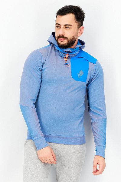 New Balance Men Sportswear Fit Long Sleeves Training Sweatshirt, Blue Combo